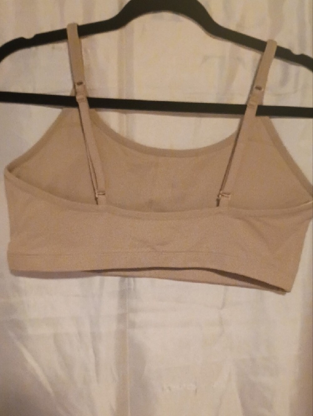 Light Beige Seamless Tank Bralette with Adjustable Straps - Picture 2 of 3